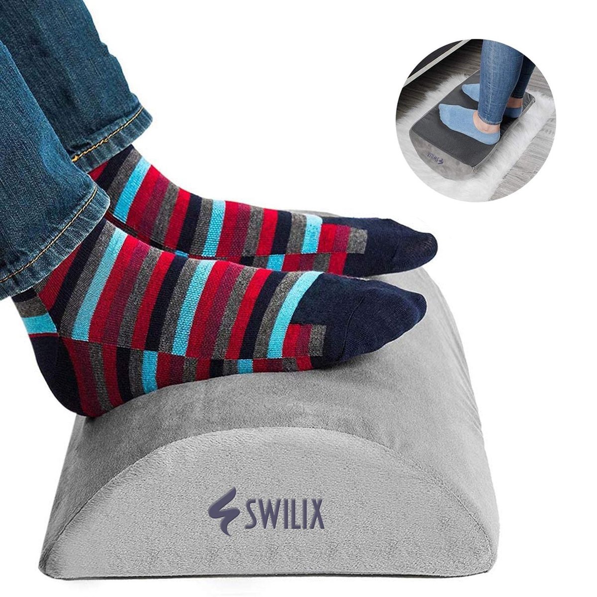 Swilix - Ergonomisch Voetensteun - Kunststof - Grijs