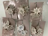 kerstboom versiering 6 identieke bloemen setjes