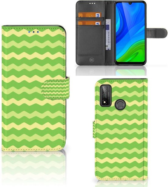 Telefoonhoesje Huawei P Smart 2020 Book Case Waves Green