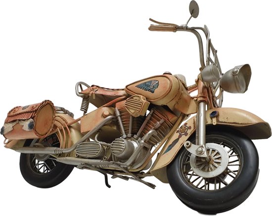 Ontwijken Maak avondeten Het beste Miniatuur motor decoratie metaal – handgemaakte motorfiets met Indianen  versiering 24... | bol.com