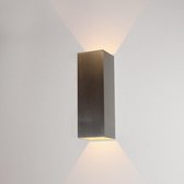 Wandlamp Vegas 150 Aluminium - 5x5x15cm - LED 2x1,5W 2700K 2x175lm - IP65 > wandlamp binnen mat staal | wandlamp buiten mat staal | wandlamp mat staal | buitenlamp mat staal | muur