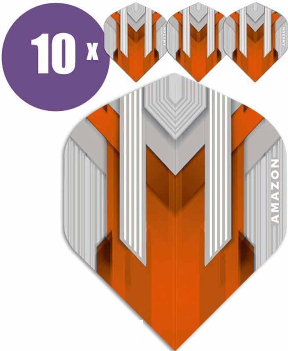 ABC Darts - Dart Flights - Amazon silver Oranje - 10 sets (30 st.)