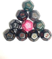 Diceshop 12-kantige dobbelsteen (SET van 20 STUKS) D12 (gemixt)