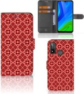 Smartphone Hoesje Huawei P Smart 2020 Wallet Book Case Batik Red