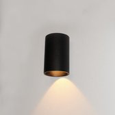 Wandlamp Brody 1 Zwart - Ø7,2cm - LED 4W 2700K 360lm - IP54 - Dimbaar > wandlamp binnen zwart | wandlamp buiten zwart | wandlamp zwart | buitenlamp zwart | muurlamp zwart | led lam