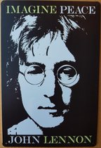 John Lennon Imagine peace Reclamebord van metaal METALEN-WANDBORD - MUURPLAAT - VINTAGE - RETRO - HORECA- BORD-WANDDECORATIE -TEKSTBORD - DECORATIEBORD - RECLAMEPLAAT - WANDPLAAT -
