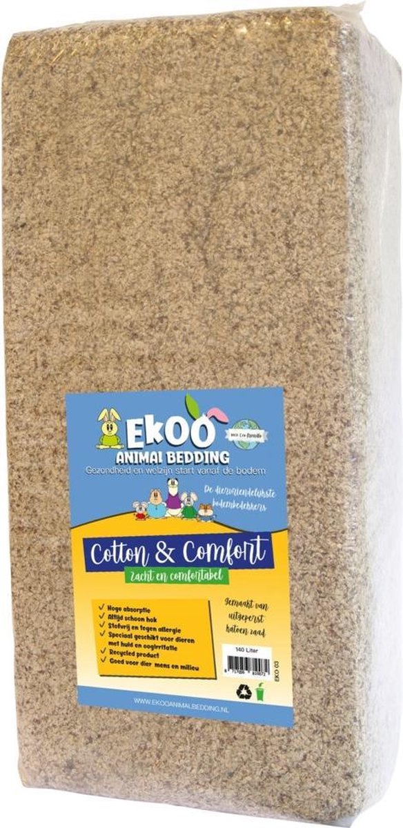 Ekoo Animal Bedding Cotton & Comfort 140 L bol