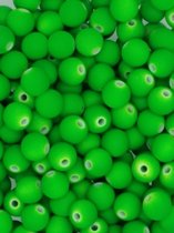 acrylic kralen, soft touch, neon groen mat, rond, 8mm diameter, 230 stuks