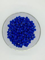 acrylic kralen, soft touch, donker blauw mat, rond, 8mm diameter, 230 stuks
