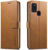 Samsung Galaxy A21S Stijlvol Vintage Portemonnee Bookcase Hoesje Bruin