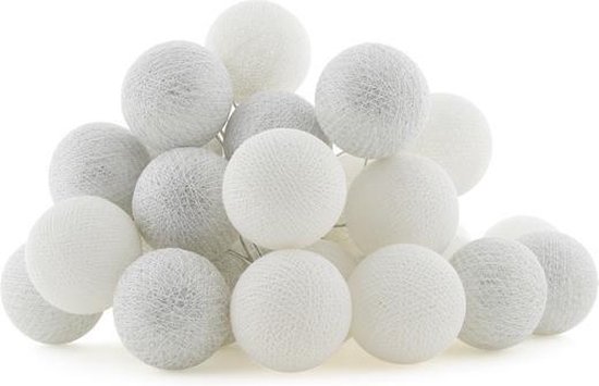 als Secretaris links Cotton Ball Lights Sparkling lichtslinger wit en zilver- Silver/White 20 |  bol.com