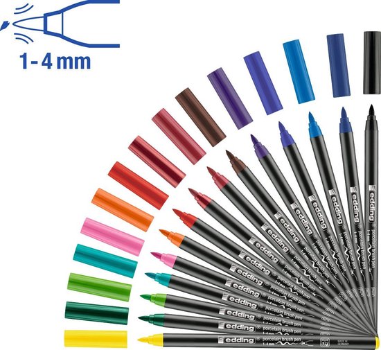 Edding 4200 porseleinstiften – Compleet pakket: 15 kleuren porseleinstiften  in etui +... | bol.com