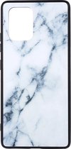 Shop4 - Geschikt voor Samsung Galaxy S10 Lite Hoesje - Harde Back Case Marmer Wit
