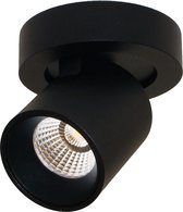 Plafondlamp Laguna 1L Rond Zwart - LED 6W 2700K 540lm - IP20 - Dimbaar > spots verlichting led zwart | opbouwspot led zwart | plafondlamp zwart | spotje led zwart | led lamp zwart