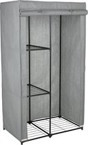 kledingopberger |Overdekte enkele kledingkast met overslag - grijs | Covered Single Wardrobe with Storage - Grey