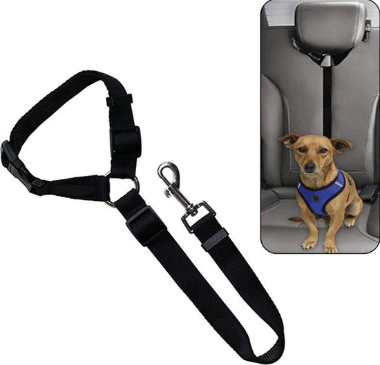 Autogordel Voor Hond - Hondengordel voor in de Auto – Verstelbare Hondengordel - Veiligheid Voor Hond – Hondenriem - Zwart - Merkloos