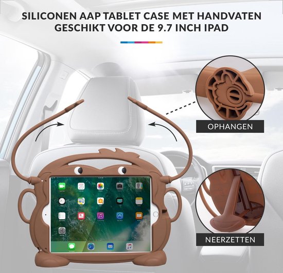 Omgekeerd manipuleren bod Siliconen Tablet Hoes Kinderen met Handvaten en Standaard Geschikt voor 9.7  Inch oa... | bol.com