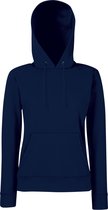 Fruit Of The Loom Vrouwen Dames Fit Sweatshirt Met Capuchon / Hoodie (Donker Marine)