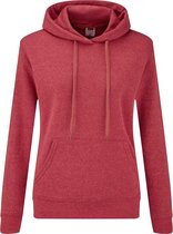 Fruit Of The Loom Vrouwen Dames Fit Sweatshirt Met Capuchon / Hoodie (Heather Rood)