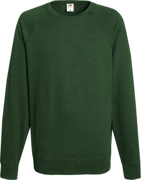 Fruit Of The Loom Heren Lichtgewicht Raglan Sweatshirt (240 GSM) (Bottle Groen)