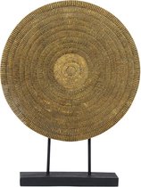 Rasteli Deco Wiel Hout Goud L 42,5 cm x 9 cm x 55.5 cm