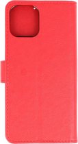 Hoesje Geschikt voor iPhone 12 Pro Max - Kaarthouder Book Case Telefoonhoesje - Rood