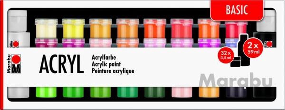 Marabu Acryl Basic Acrylverf 34 stuk(s)