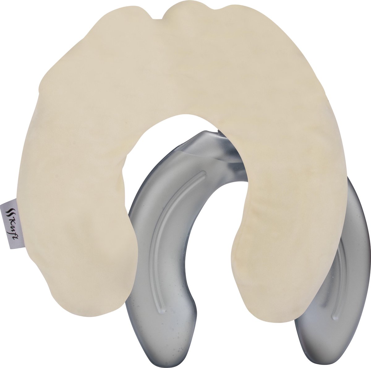 Goedkoopste Kufl Nekkruik van PVC creme - kruik met extra zachte fleece hoes, en grote opening bovenin, geurloos - warmwaterkruik voor de nek - verlicht nek-, rug- en schouderpijn door warmtebehandeling