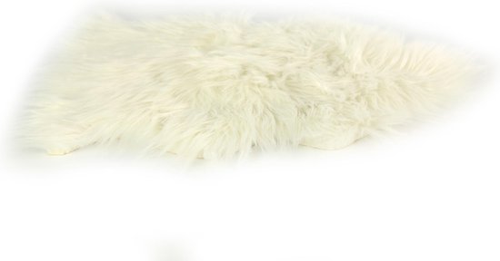 Kleine kunstvacht / schapenvacht 45 x 28 cm | kleur Wit