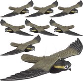 Relaxdays 8 x vogelverschrikker vliegende valk - tuindecoratie - vogelwering – verjagen