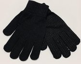 Handschoenen gebreid anti-slip grip sport zwart senior maat s/m