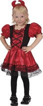 Verkleedkostuum - baby - duivel - rood en zwart- 1/2 jaar