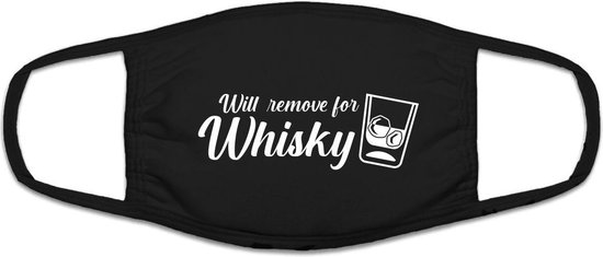 Whisky mondkapje |Grappig | gezichtsmasker | bescherming | bedrukt | logo |  Zwart... | bol.com