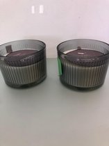 grootte kaarsen grijs - set van 2 stuks