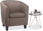 relaxdays retro fauteuil - bruin - relaxstoel - vintage armstoel - leunstoel - leesstoel