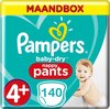 Pampers Baby Dry Pants Maat 4+ - 140 Luierbroekjes Maandbox