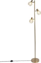 QAZQA mesh - Moderne Vloerlamp | Staande Lamp - 3 lichts - H 150 cm - Goud - Woonkamer | Slaapkamer