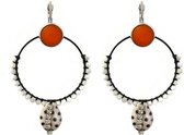 BLIX STATEMENT OORBELLEN MET HANGER - ZWART ORANJE - N20SS184 - ZATTHU JEWELRY