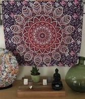 Mandala kleed - tafelkleed - 95 x 75 cm - wandkleed - Paars / Rood