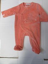 noukie's pyjama in velour , orange met lola  1 jaar 80