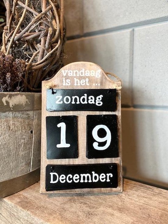 Houten bureaukalender 2022-2023, permanent dagelijks blok kalender maand datumweergave (wit