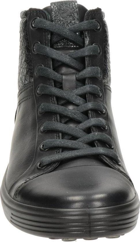 Ecco Soft 7 dames veterboot - Zwart - Maat 38 | bol.com