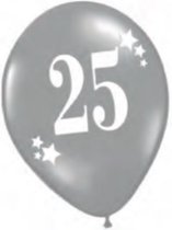 12x Helium ballonnen 25 zilver - 12 inch -12 in doosje.