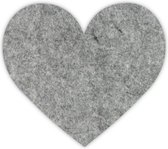 Hart vilt onderzetters - Gemeleerd grijs - 6 stuks - ø 9,5 cm - Glas onderzetter - Valentijn - Cadeau - Woondecoratie - Woonkamer - Tafelbescherming - Onderzetters Voor Glazen - Keukenbenodigdheden - Woonaccessoires - Tafelaccessoires