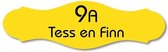 Naamplaatje geel sierlijk t.b.v. brievenbus, 10x3 cm - Naamplaatje voordeur - Naambordje - Naamplaatje Brievenbus - Gratis verzending!