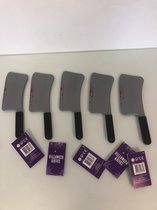 halloween mes met bloedspetters (kunststof) - set van 5 stuks (recht)