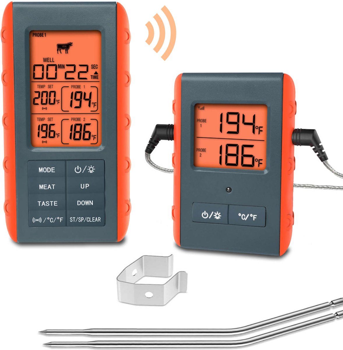 Nieuwste Vleesthermometer voor Oven BBQ en Braadpan Digitale Thermometer Met Alarm...