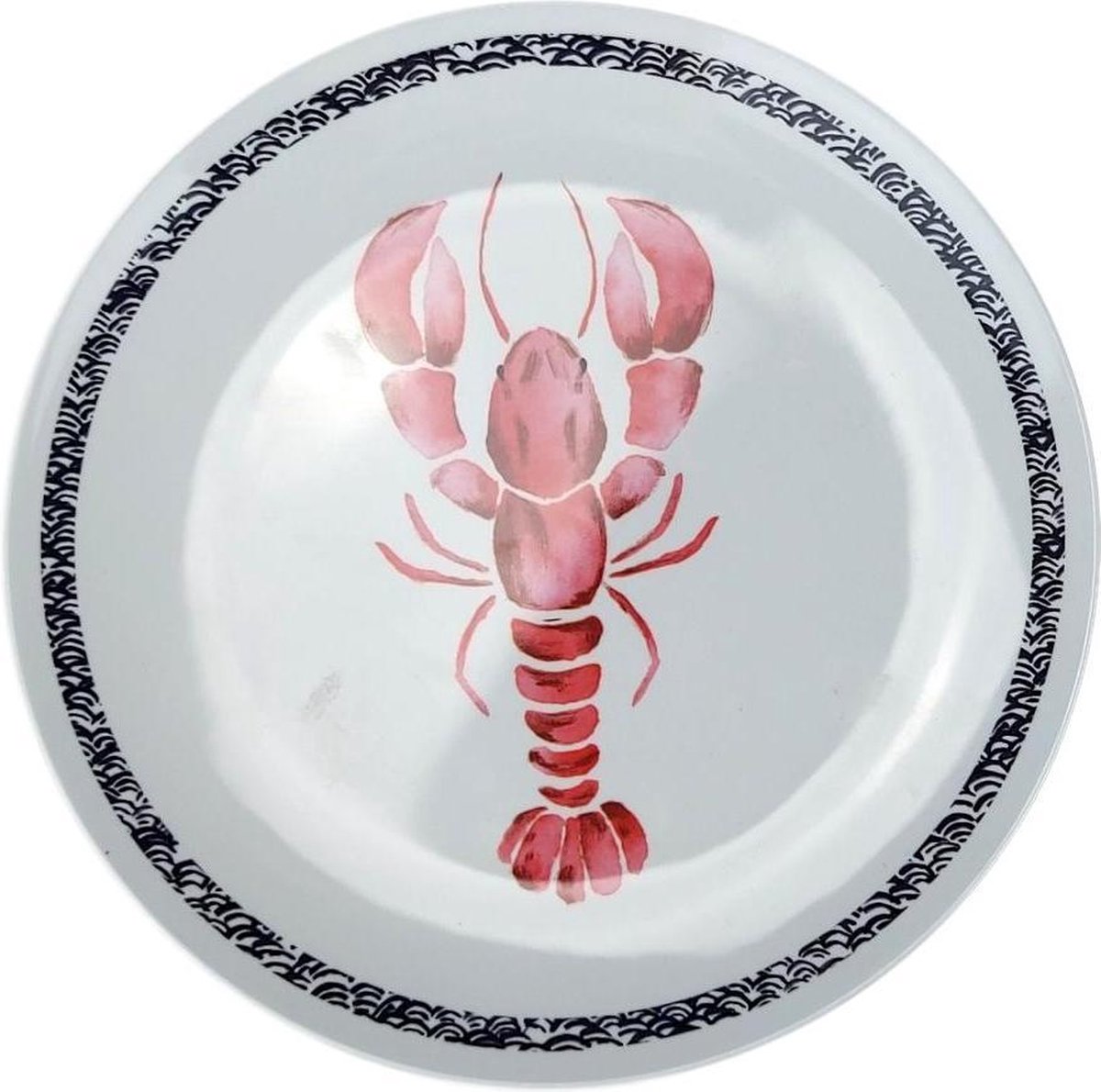 Assiette HOMARD - Rouge / Bleu / Blanc - Mélamine - Ø 23 cm - Ronde ...