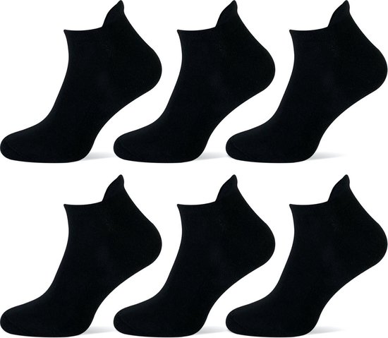 Sneaker Chaussettes semelle éponge et patte 6 paires - Zwart - Chaussettes Homme Multipack Homme Taille 40-46