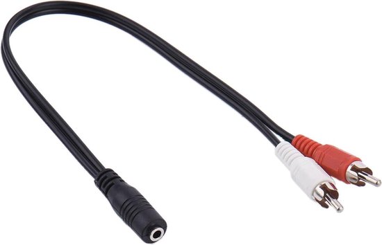 3,5 mm jack naar tulp 2 RCA aux audio kabel 0,25m | bol.com